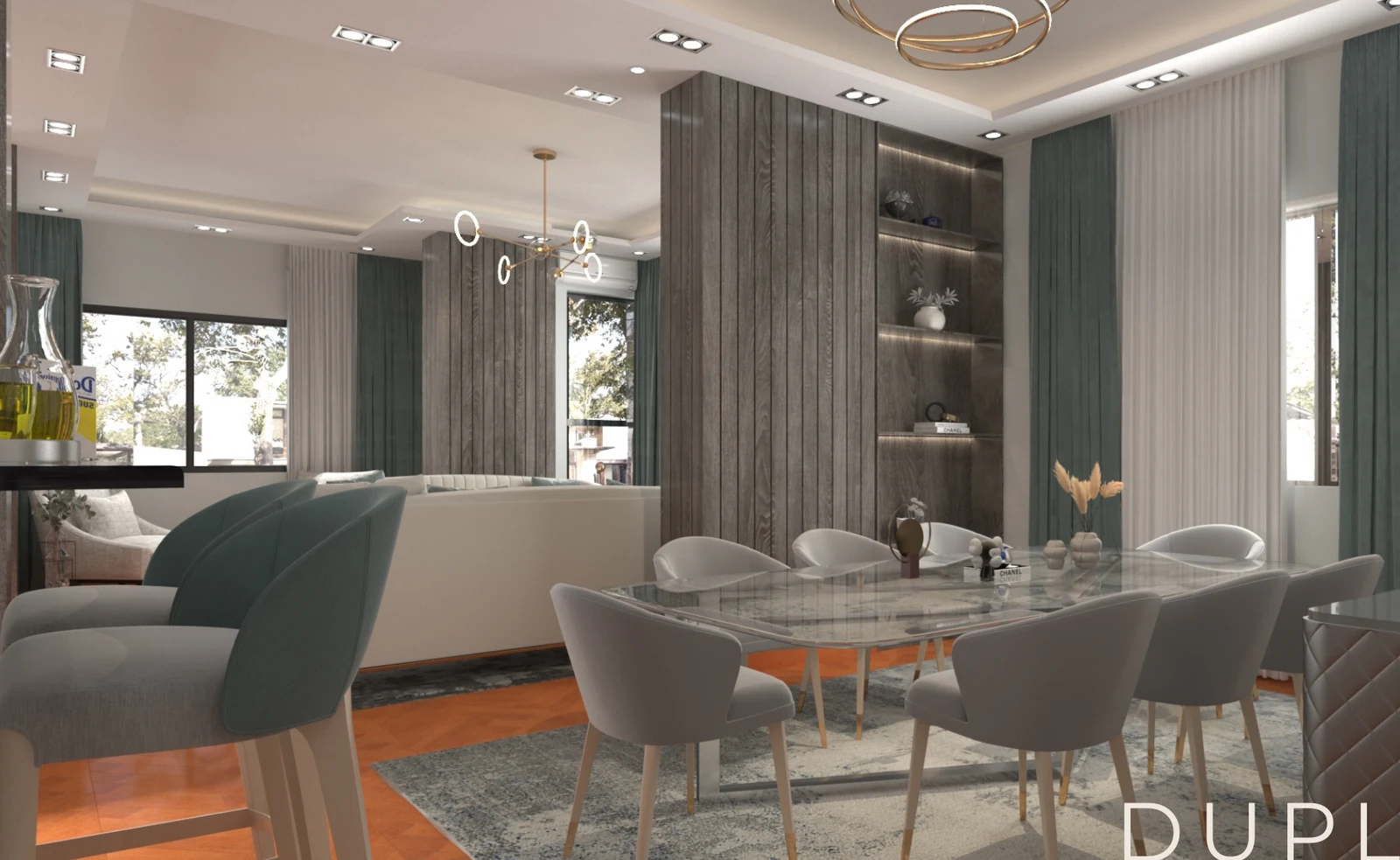 Duplex Social Core — Double-Height Interior