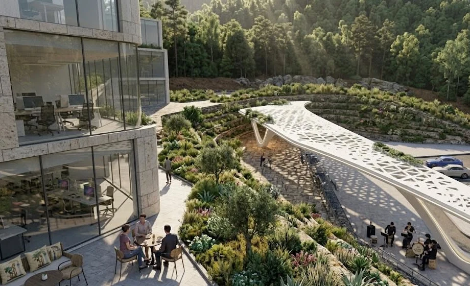 Terraced Canopy Promenade — Exterior / Public Realm